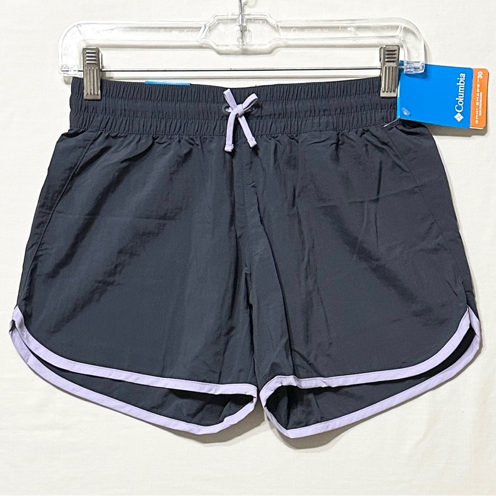 Columbia Women's Gray/Lavender Athletic Shorts w/Elastic Drawstring Waist - XS